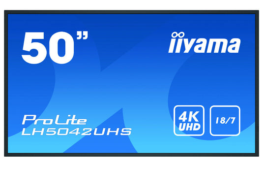 iiyama LH5042UHS-B1 Signage Display Digital signage flat panel 125.7 cm (49.5") VA 500 cd/m¬? 4K Ultra HD Black Built-in processor Android 8.0 18/7 - TopAV