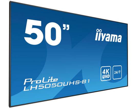 iiyama LH5050UHS-B1 Digital signage display 127 cm (50') LED 450 cd/m¬? 4K Ultra HD Black 24/7 - TopAV