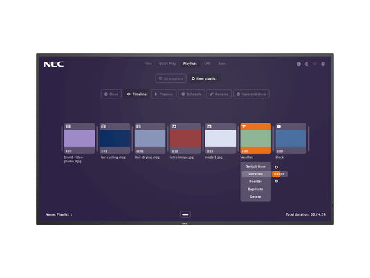NEC MultiSync MA431-MPi4 109.2 cm (43") LCD 500 cd/m² 4K Ultra HD Black Built-in processor 24/7 - TopAV