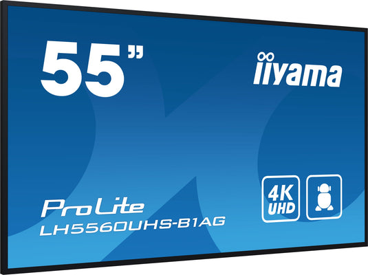 iiyama LH5560UHS-B1AG Signage Display Digital A-board 139.7 cm (55") LED Wi-Fi 500 cd/m² 4K Ultra HD Black Built-in processor Android 11 24/7 - TopAV