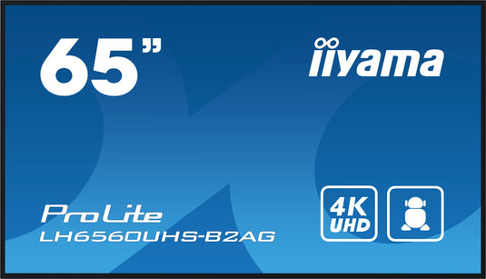 iiyama 65" LH6541UHS-B1AG Professional Digital Signage Display with 4K UHD resolution and 24/7 operating time