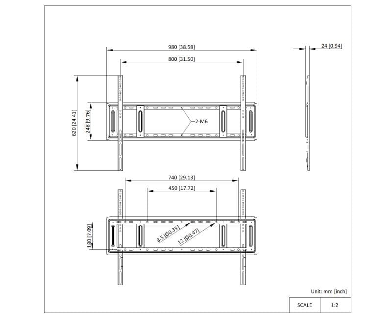 Hikvision DS-D5C75RB/A dimensions diagram