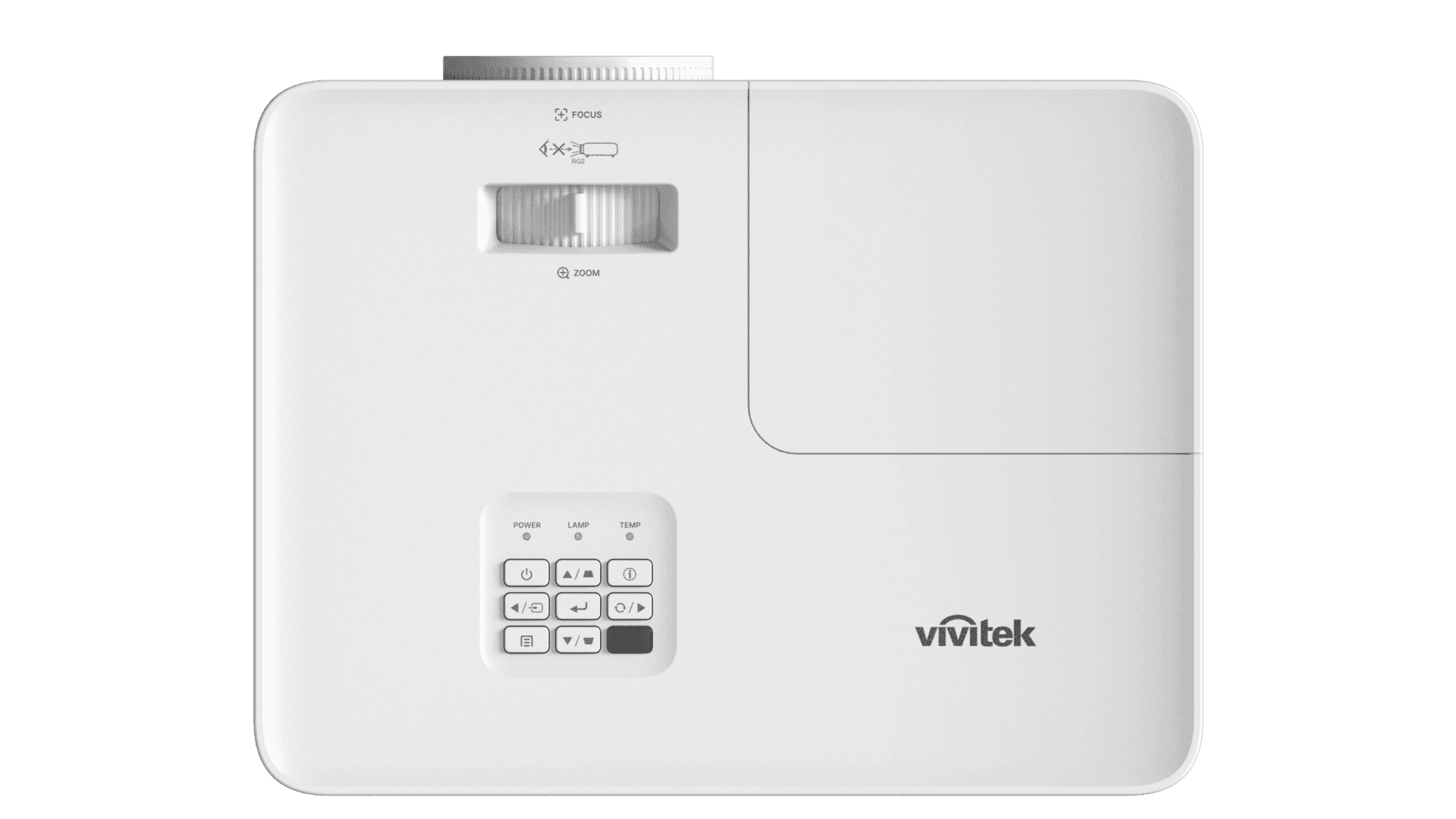 Vivitek DH382 1080p projector, top view showing control keypad