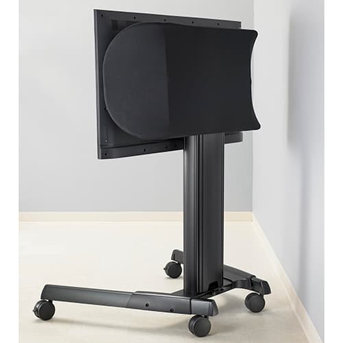 The FCAC1XB fitted to the rear of a display on a mobile stand, concealing the mount and cabling; the stand and display are not included.