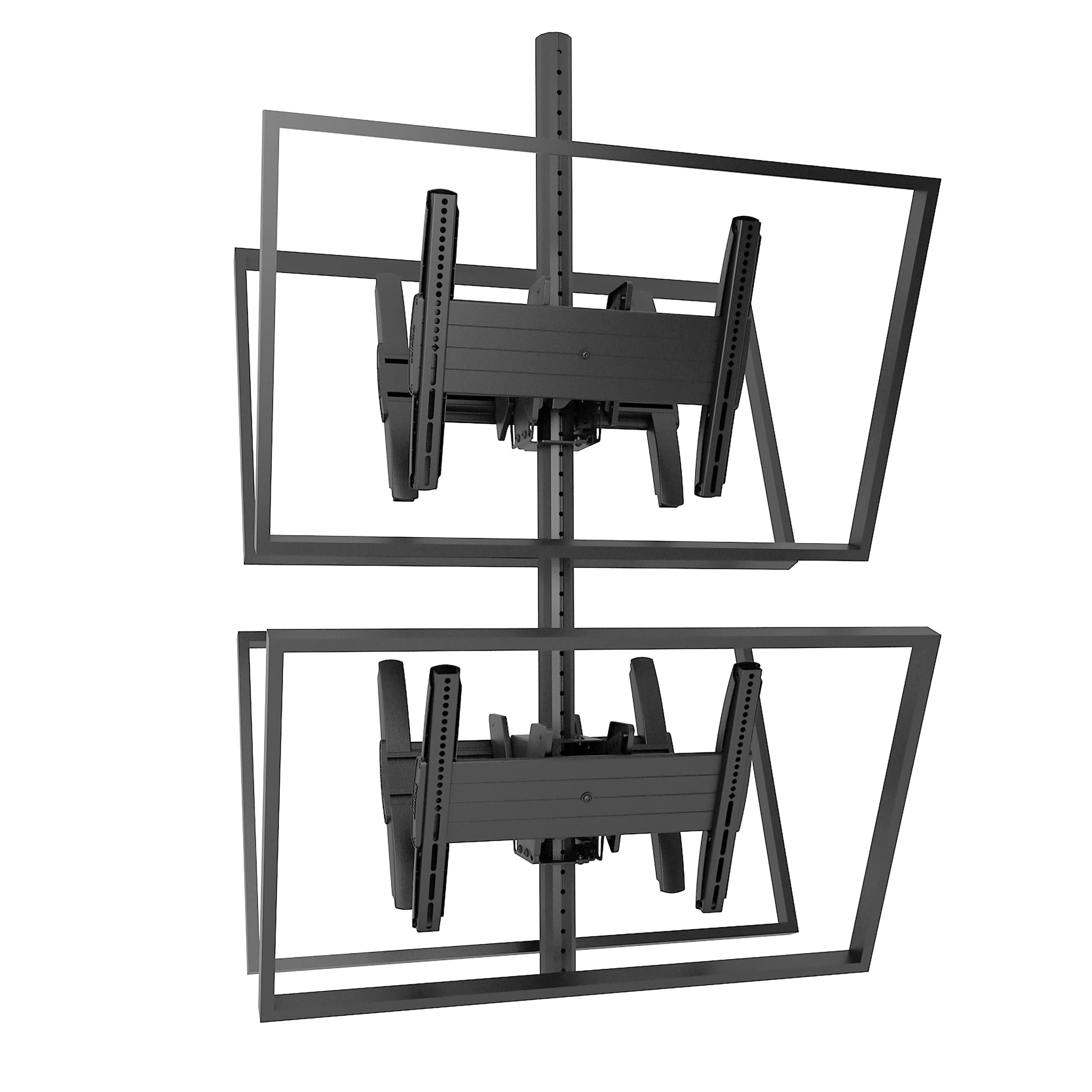 Chief MCM1X2U stacker shown on a ceiling column with two outlined display frames mounted one above the other.