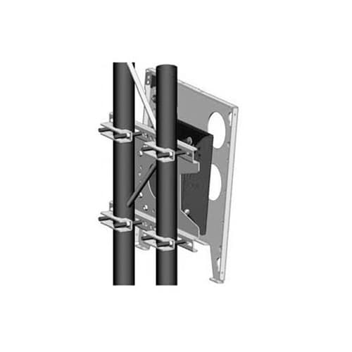 Chief TPP series tilt truss mount clamped to two vertical poles with the display interface plate fitted. Legrand publishes this as a TPP series image; the shown unit may differ in finish from the TPPU.