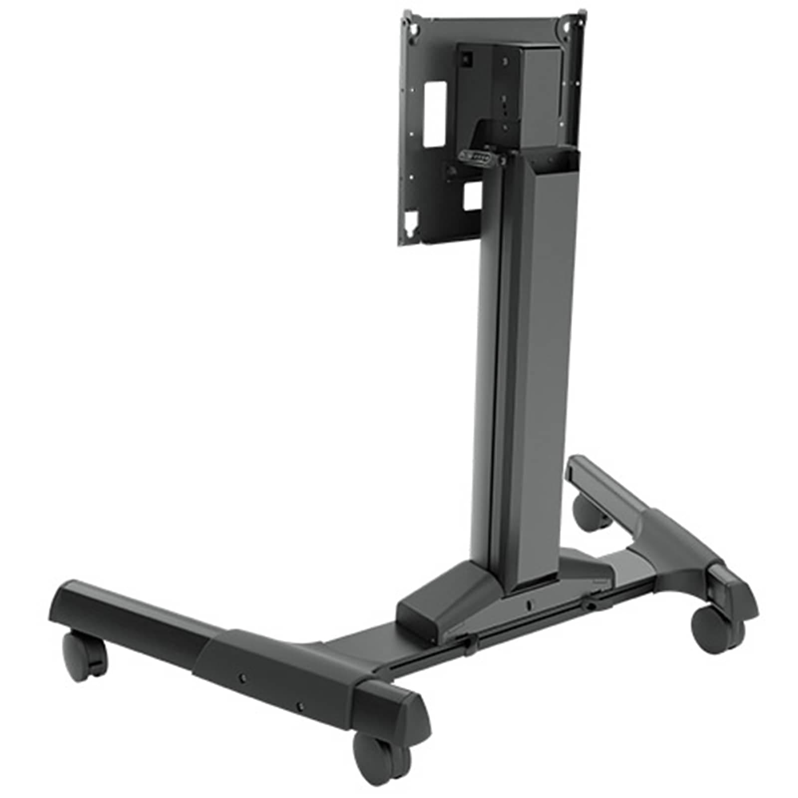Rear three-quarter view of the Chief LPE1U cart showing the lift column, cable covers and wheeled base.