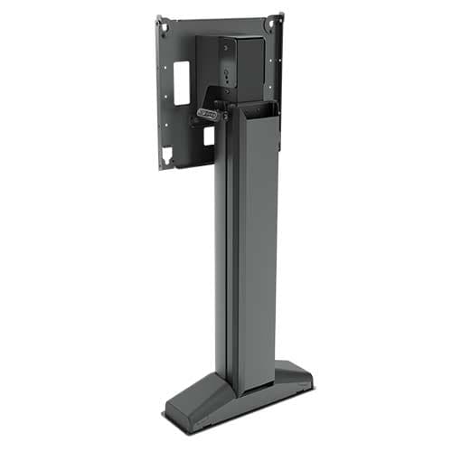Rear three-quarter view of the Chief LFE1U floor support mount showing the lift column and interface plate.