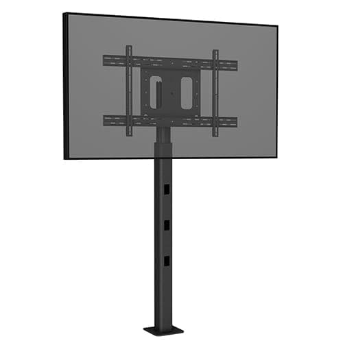 Chief PFB1UB bolt-down mount shown front on, with a landscape display carried on the height-adjustable column above a small square floor plate.