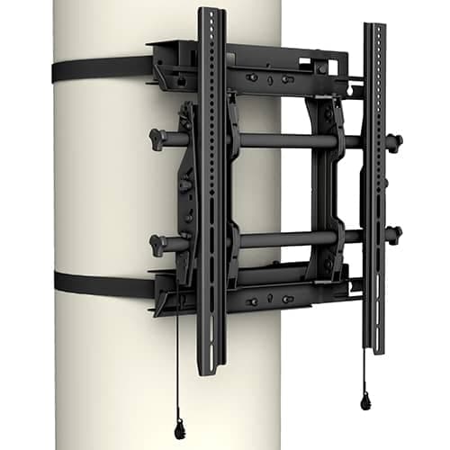 Chief FCASCA column adapter on a round column carrying a display interface bracket.