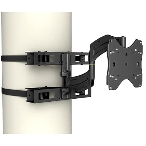 Chief FCASCA column adapter on a round column supporting a swing arm mount and VESA plate; the display mount shown is sold separately.