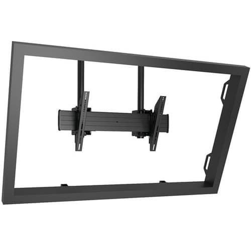 Chief XCM7000 Fusion extra-large dual pole ceiling mount shown carrying a single outlined landscape display frame.