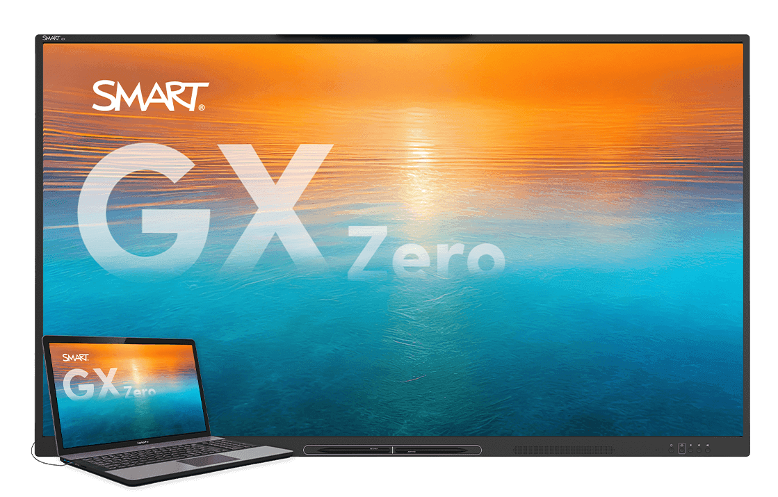 SMART Board GX Zero series interactive display with connected laptop