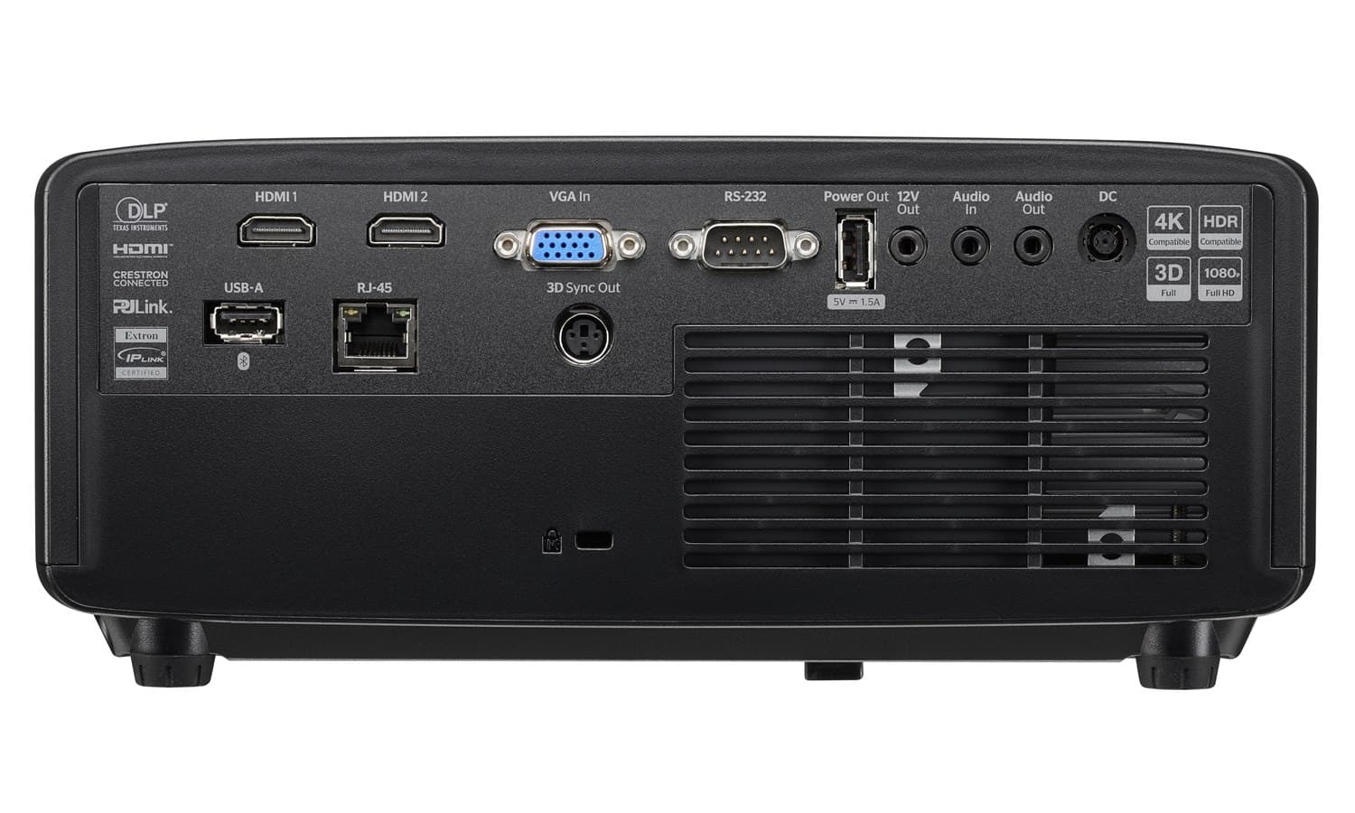 Optoma HZ147X Full HD laser home projector connection panel