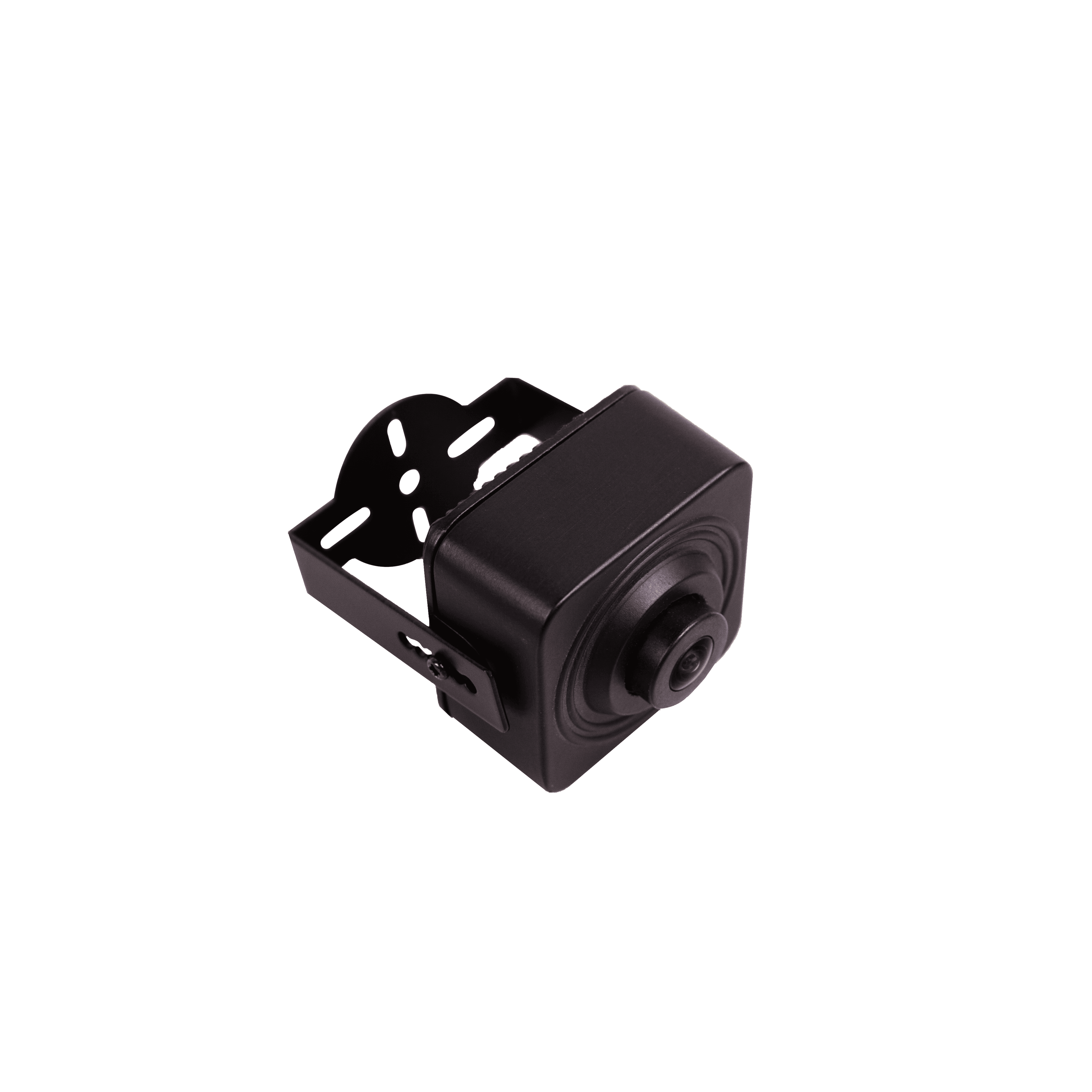 Bolide BN600AI pinhole ATM camera at a three-quarter angle on its supplied bracket - manufacturer product image