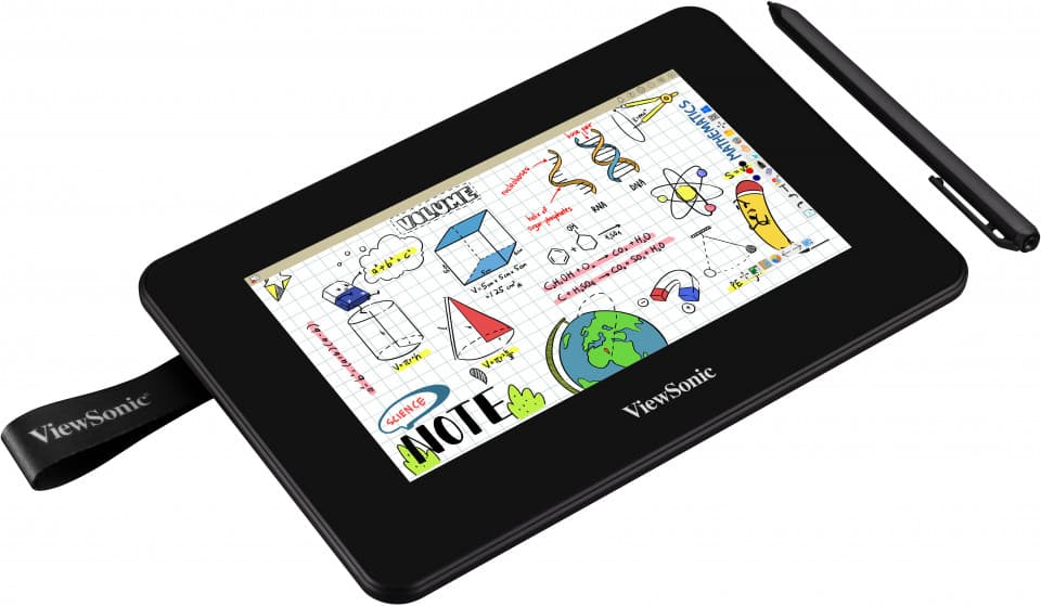 ViewSonic ID710-BWW 7-inch ViewBoard Pen Display — front three-quarter view from the right.