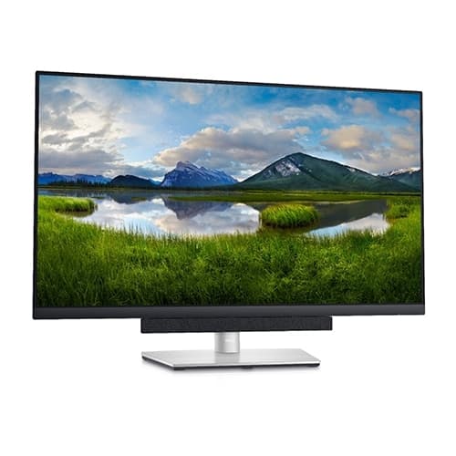 Dell Slim Soundbar SB521A Monitor Sound Bar — the sound bar fitted to the bottom edge of a Dell monitor, front view. Official Dell product image.