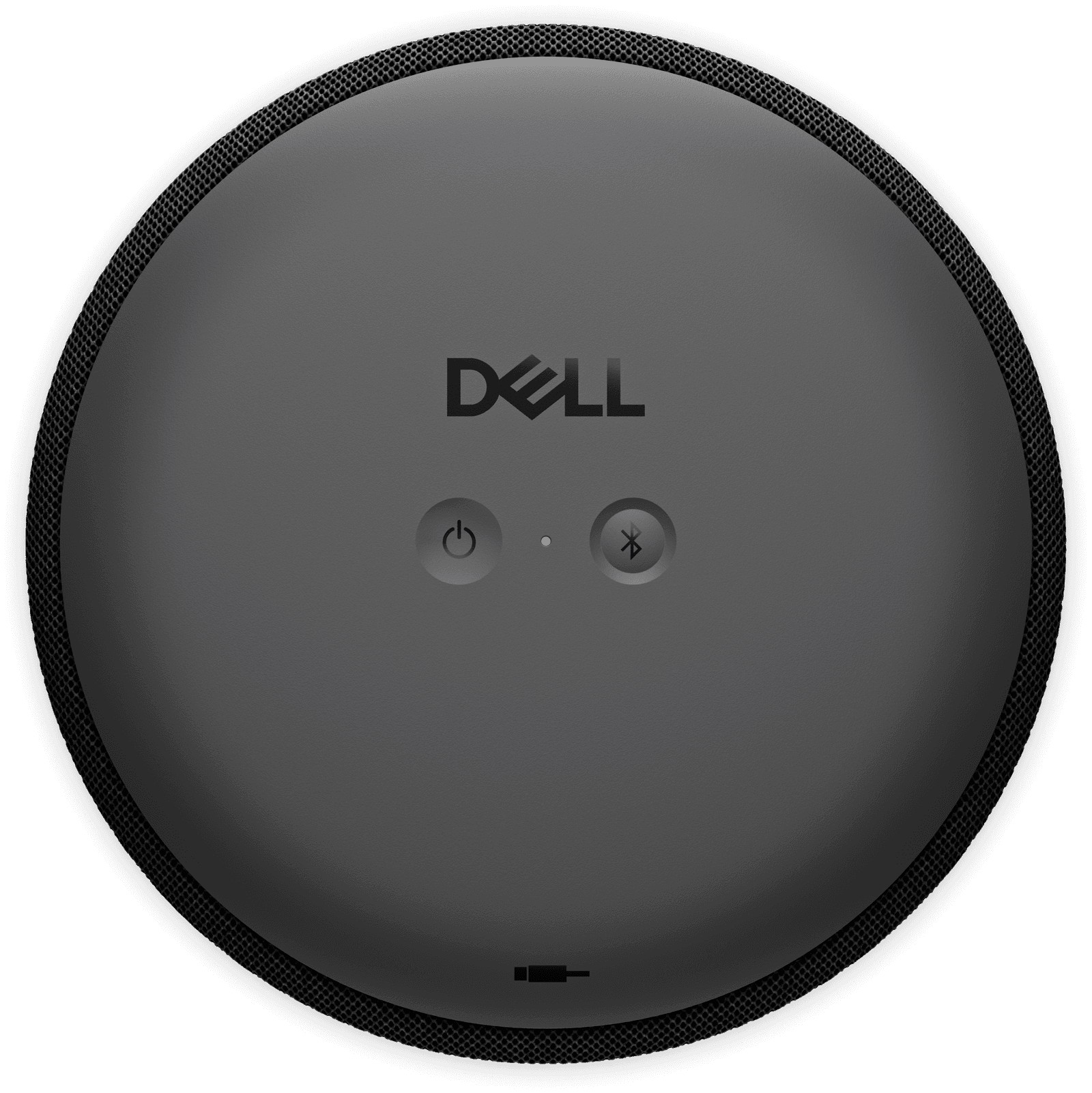 Dell Pro Plus Wireless Speakerphone SL525 — top of the speakerphone showing the Dell logo and charging contacts. Official Dell product image.
