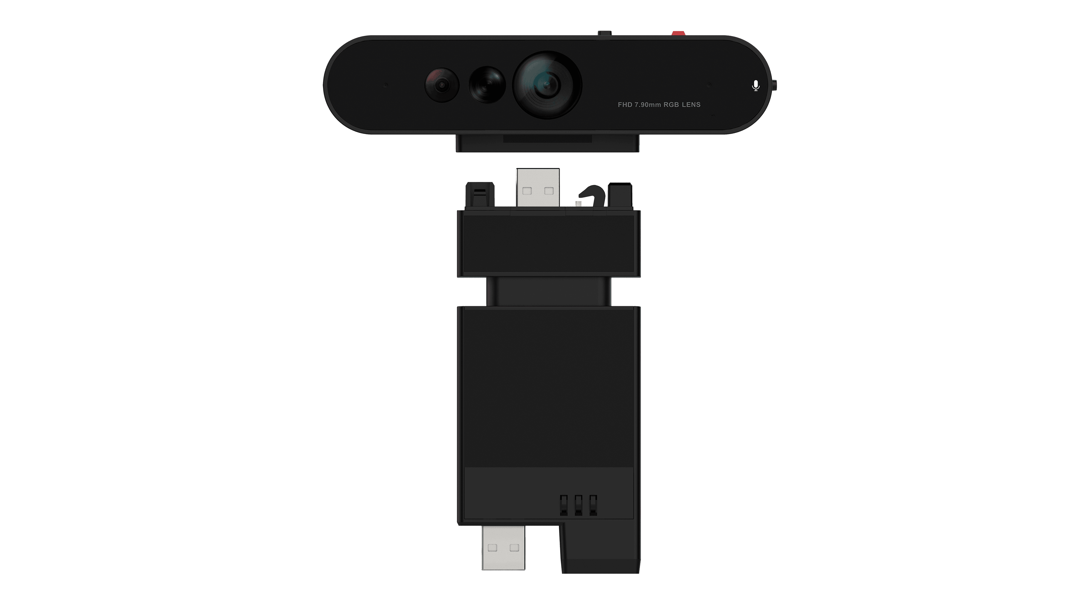 Lenovo ThinkVision MC60 (S) Monitor Webcam 1080p Short Stand — front of the webcam mounted above a monitor. Official Lenovo product image.