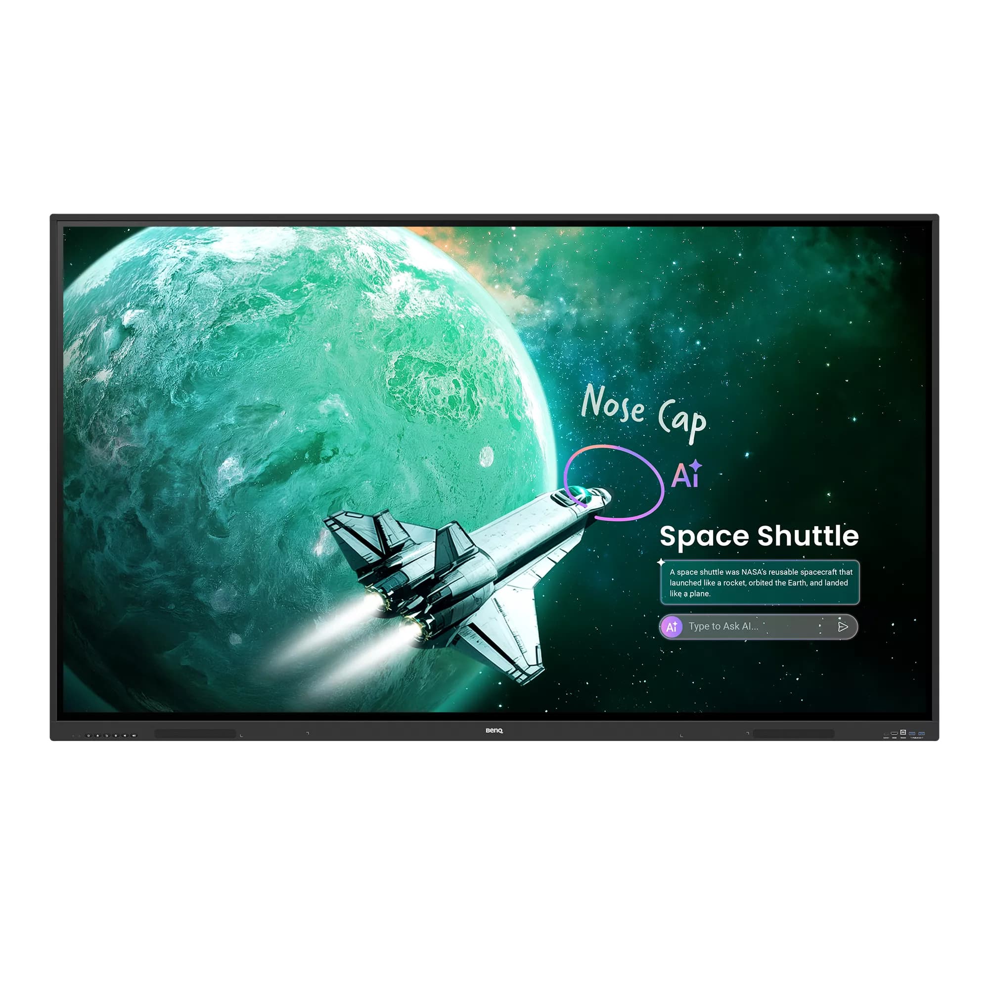 BenQ RE8605A 86-inch Board Essential RE05A interactive display, front view