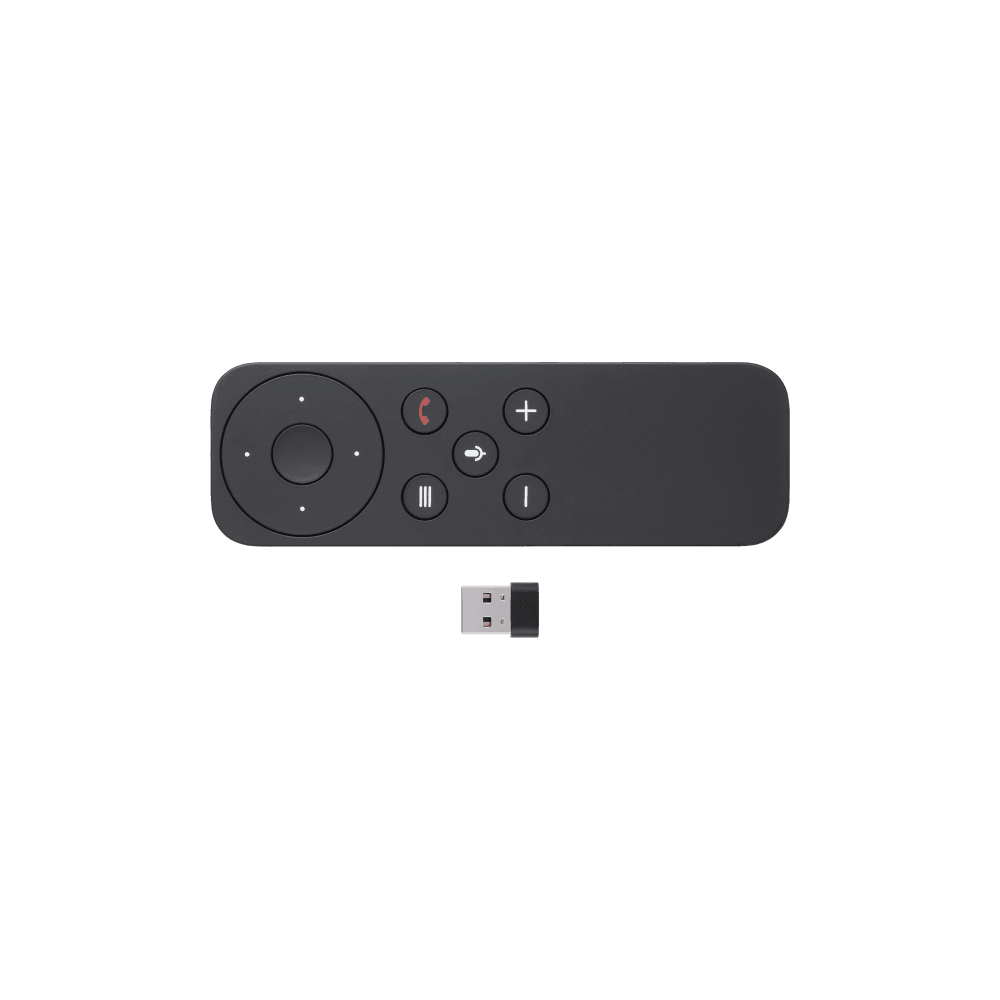 ASUS Room Kit for Google Meet GQE20A Starter Kit — the remote control and USB receiver supplied with the Starter Kit. Official ASUS product image.