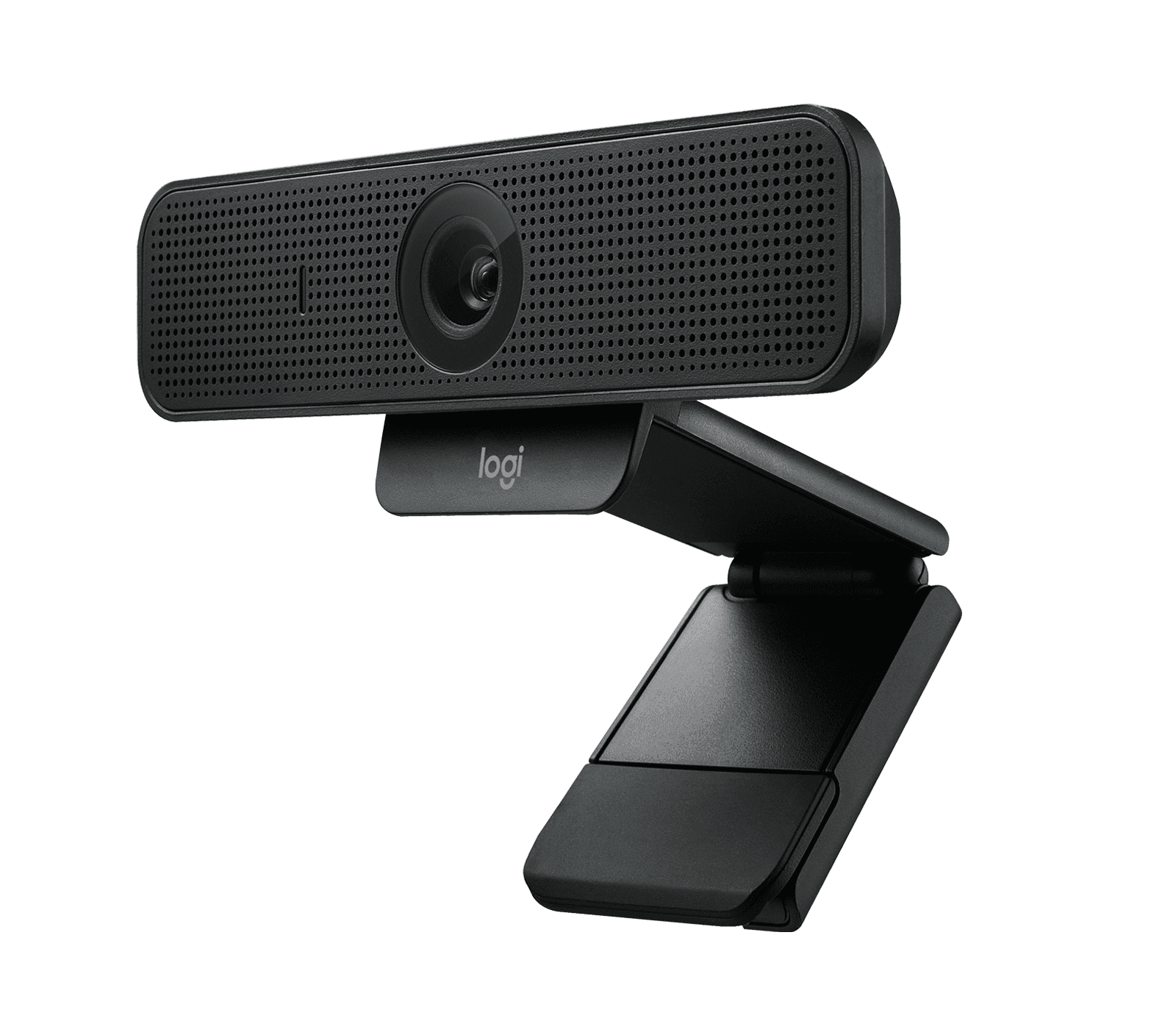 Logitech C925e viewed from the front showing the lens and the sliding privacy tab