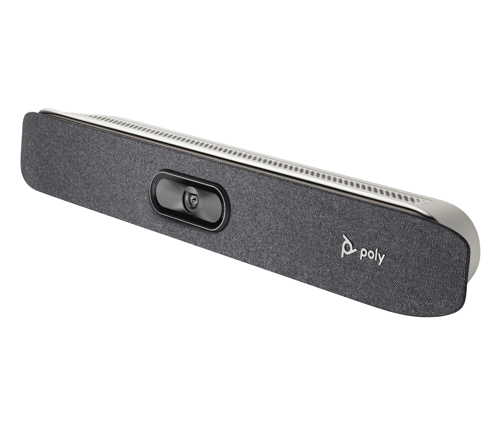 Poly Studio X30 all-in-one video bar in black, left-facing view
