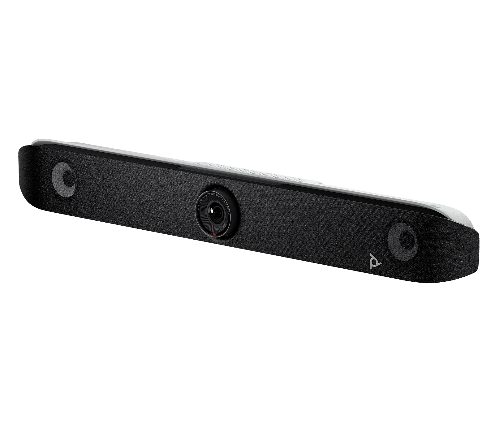 Poly Studio X52 all-in-one video bar, front-left three-quarter view