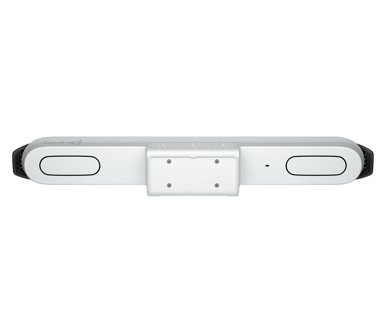 Poly Studio X52 all-in-one video bar, rear view showing the connector panel