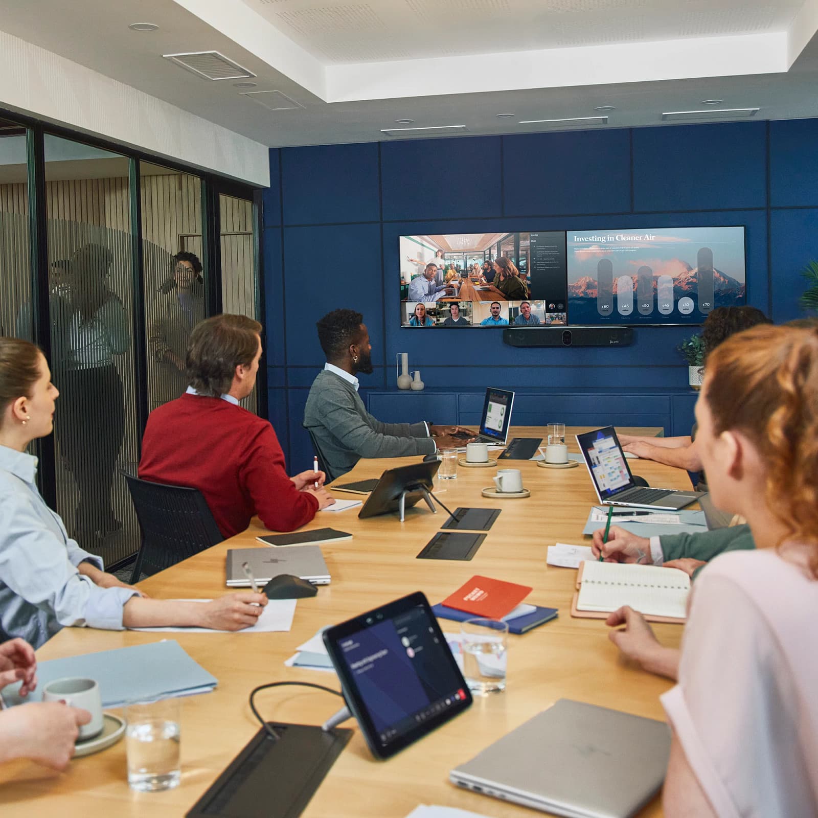Poly Studio X72 all-in-one video bar base kit, product view from HP's Studio X72 imagery (series image; this SKU ships without a power cord)
