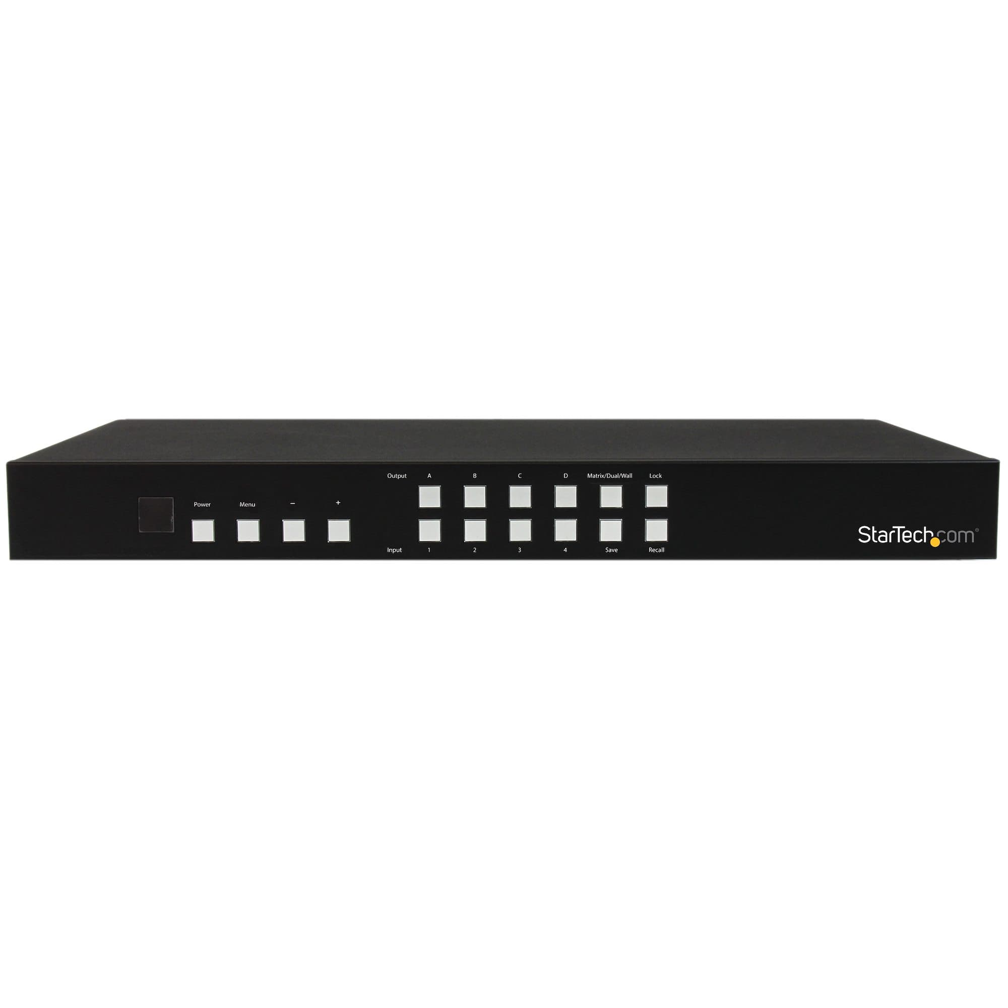 StarTech.com VS424HDPIP 4x4 HDMI Matrix Switch with Picture-and-Picture Multiviewer - front panel with input and output selection buttons