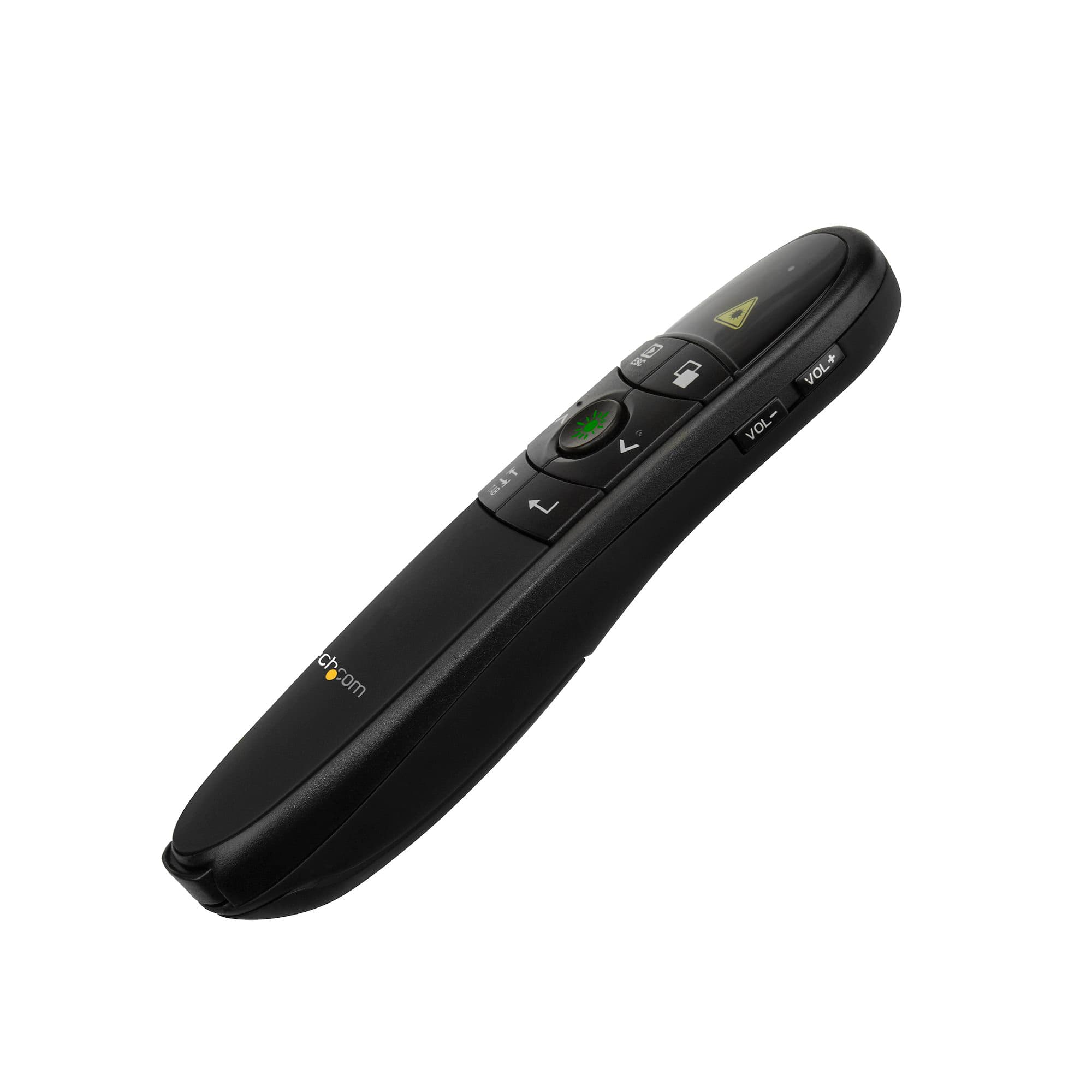 StarTech.com PRESREMOTEG Wireless Presentation Remote with Green Laser Pointer - three-quarter view of the presentation remote