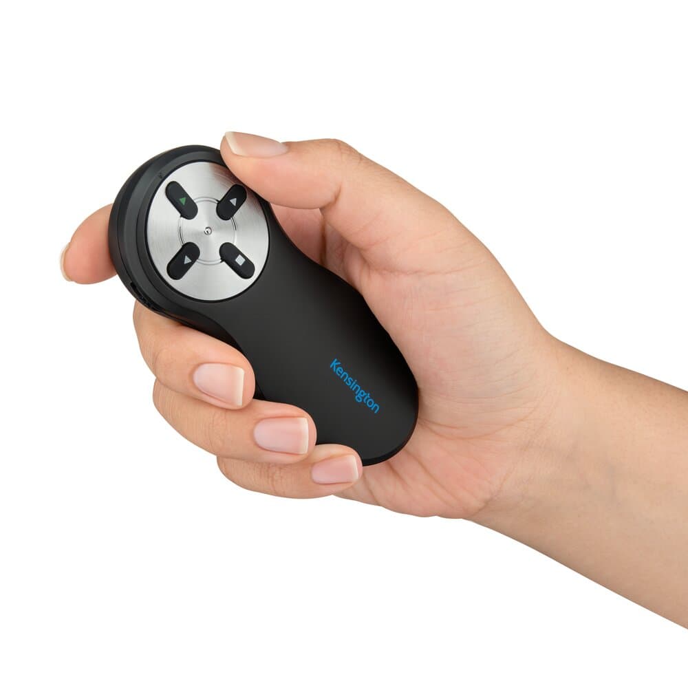 Kensington Wireless Presenter with Nano Receiver - the remote held in the hand