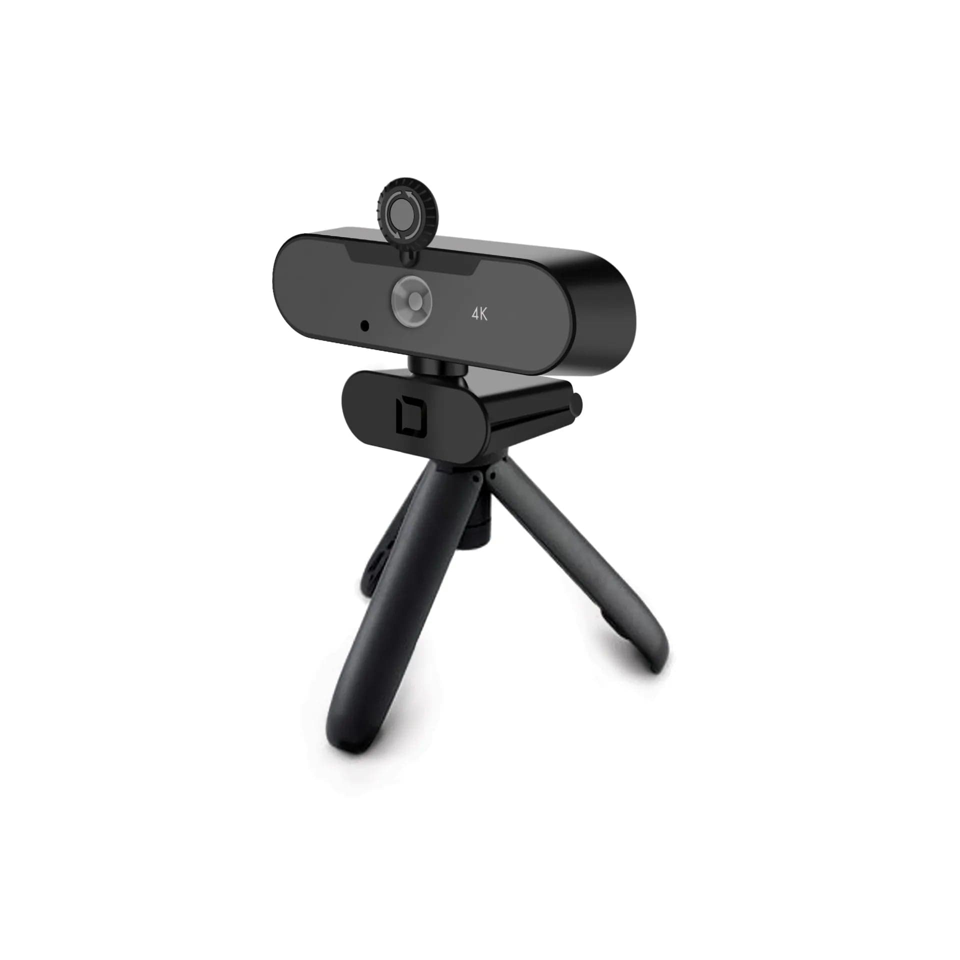 DICOTA D31888 Webcam PRO Plus 4K - the webcam mounted on the supplied desk tripod