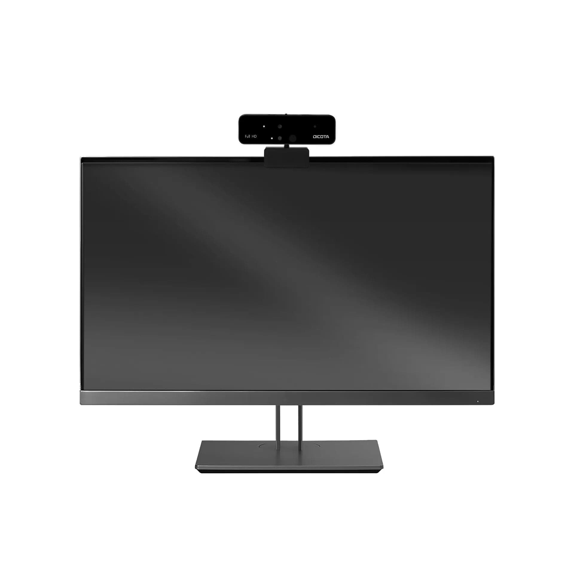 DICOTA D31892 Webcam PRO Face Recognition - the webcam mounted on the top edge of a monitor