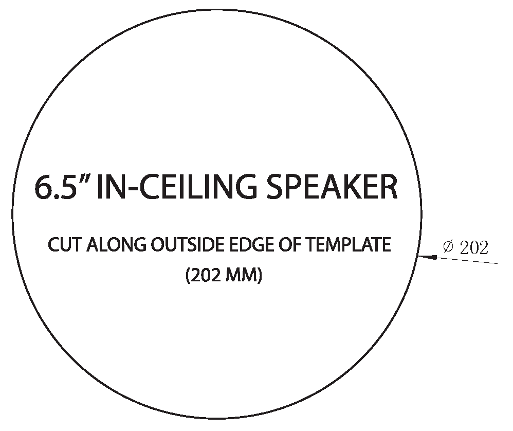 Vision CS-1900P Pair of 70W Active Bluetooth Ceiling Speakers - ceiling cut-out dimensions for installation