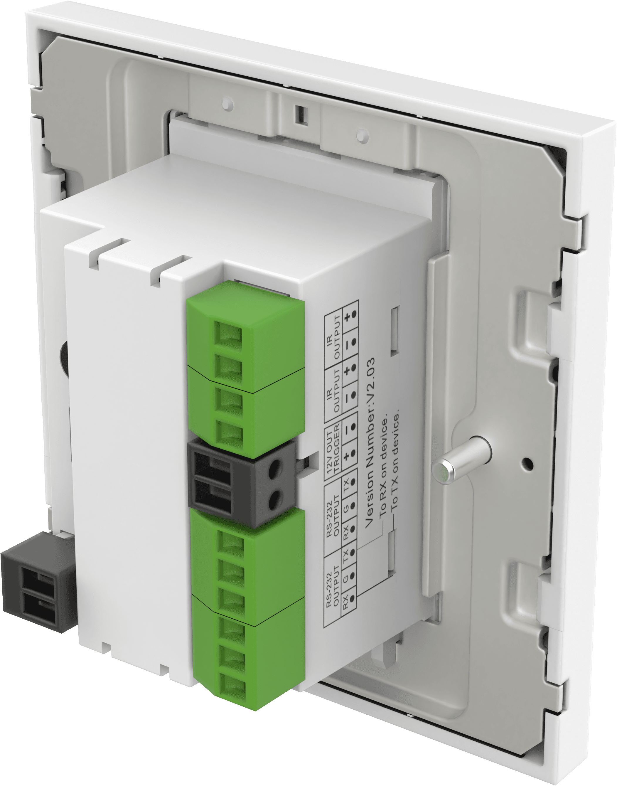 Vision TC3-CTL/2 Techconnect Control Module - rear of the module showing the wiring terminals