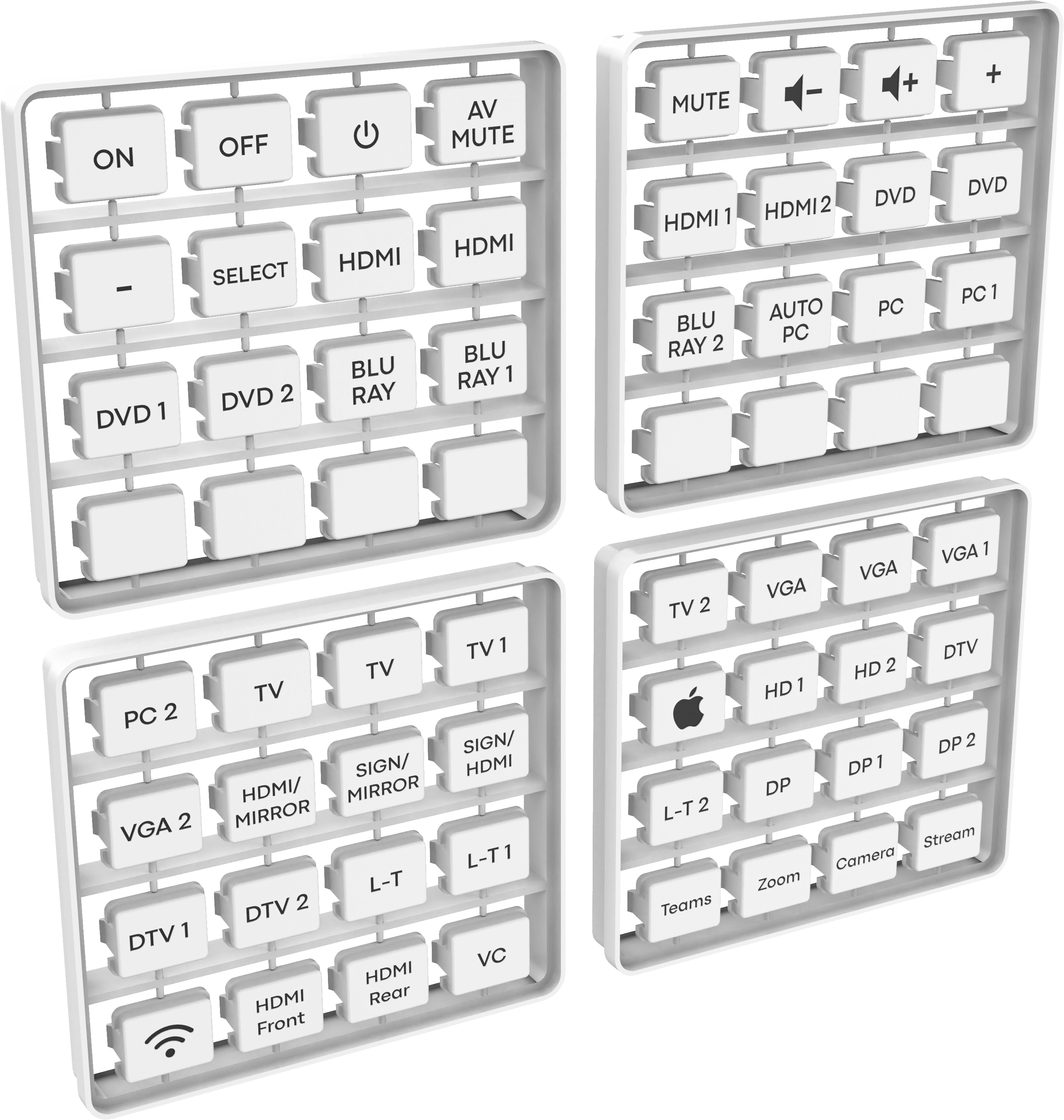 Vision TC3-CTL/2 Techconnect Control Module - the interchangeable engraved button caps supplied with the module
