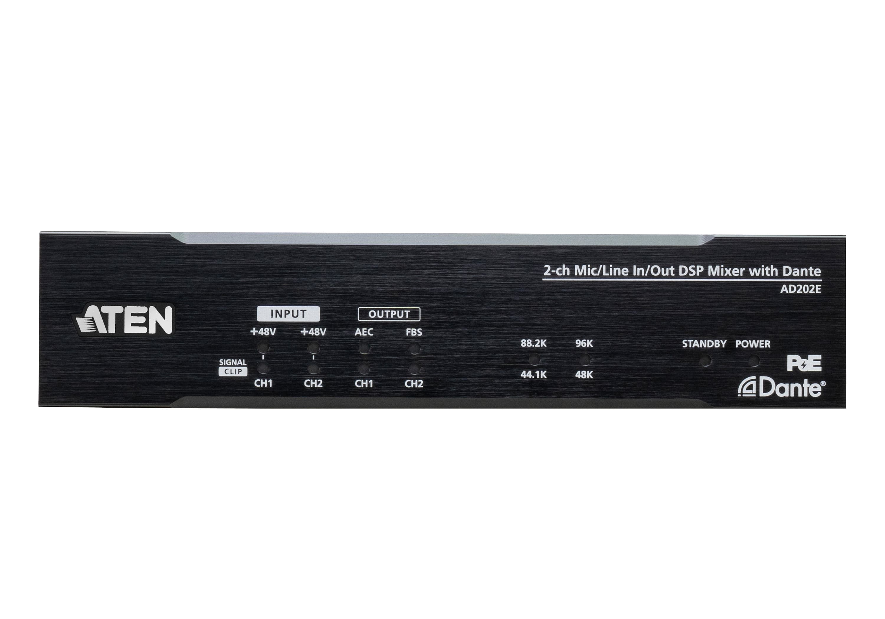 ATEN AD202E 2-CH Mic/Line In/Out Audio Processor with DSP and Dante — additional product view from ATEN (angle not stated by ATEN)