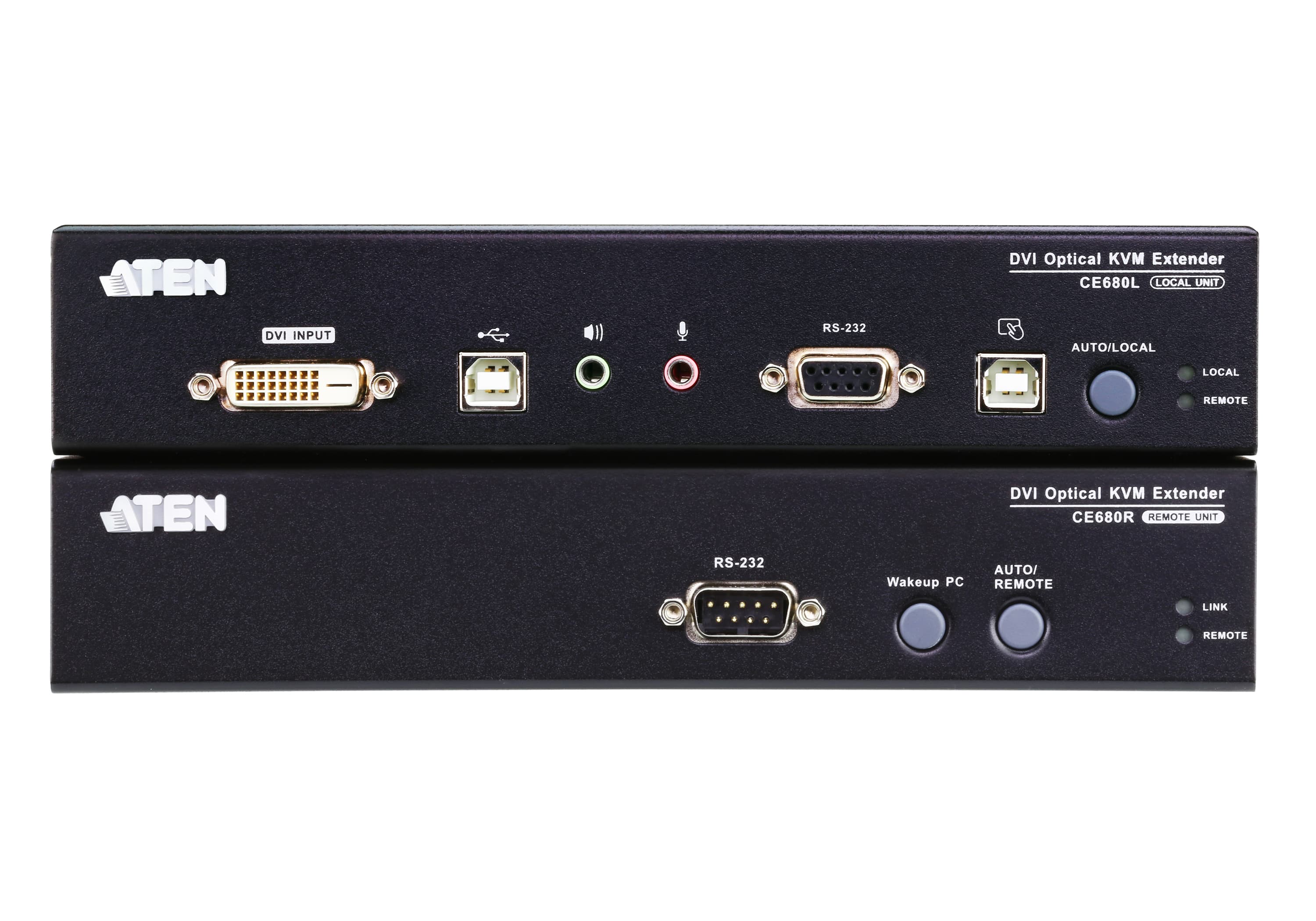 ATEN CE680 USB DVI Optical KVM Extender (1920 x 1200@600m) — additional product view from ATEN (angle not stated by ATEN)