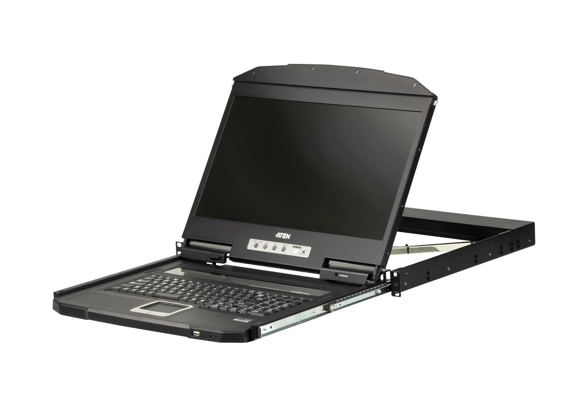 ATEN CL3100NX Ultra Short Depth Single Rail WideScreen LCD Console (USB,VGA) — additional product view from ATEN (angle not stated by ATEN)