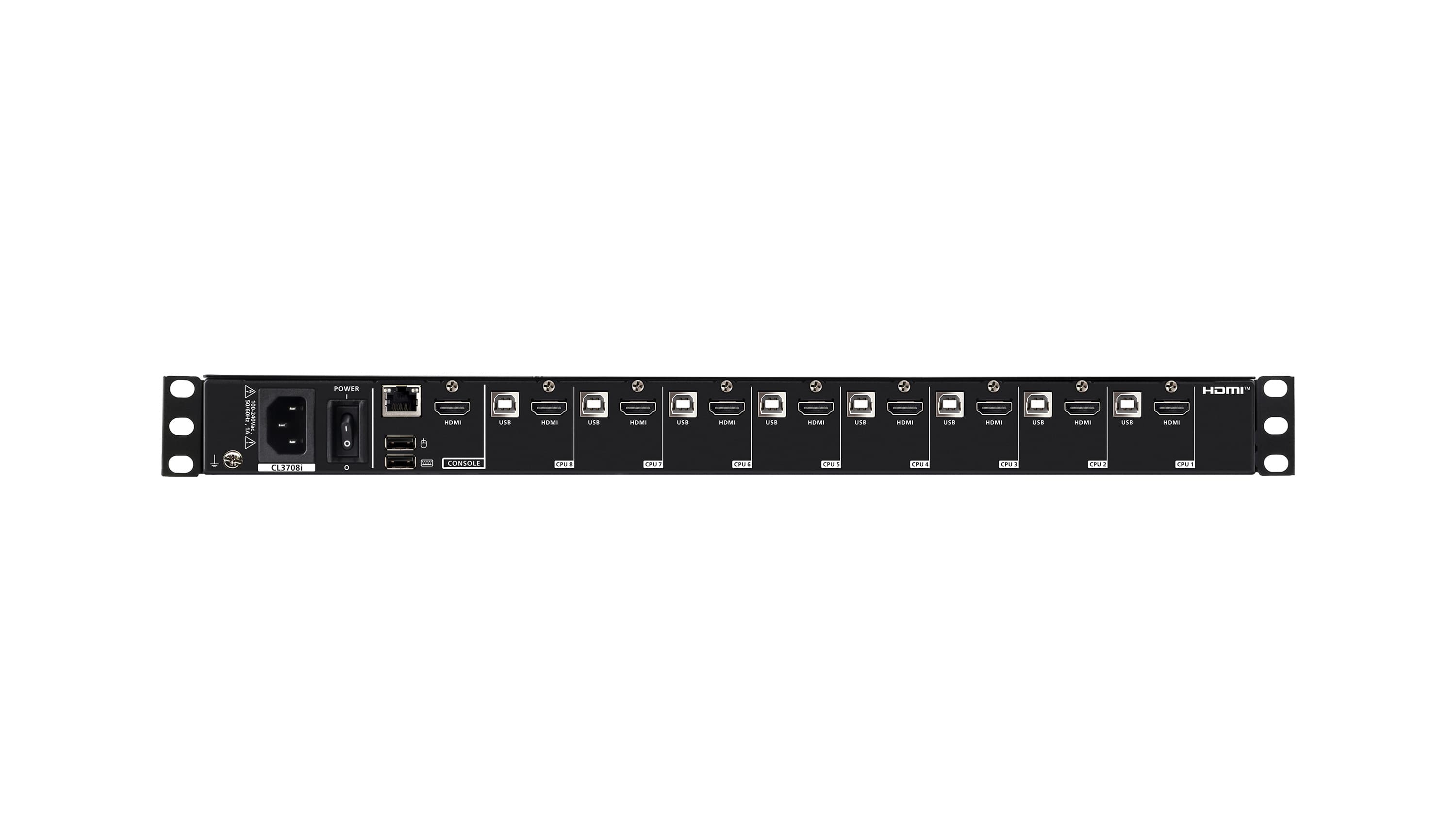 ATEN CL3708INW 1-Local/Remote Shared Access 8-Port USB HDMI Single Rail WideScreen FHD LCD KVM over IP Switch — additional product view from ATEN (angle not stated by ATEN)