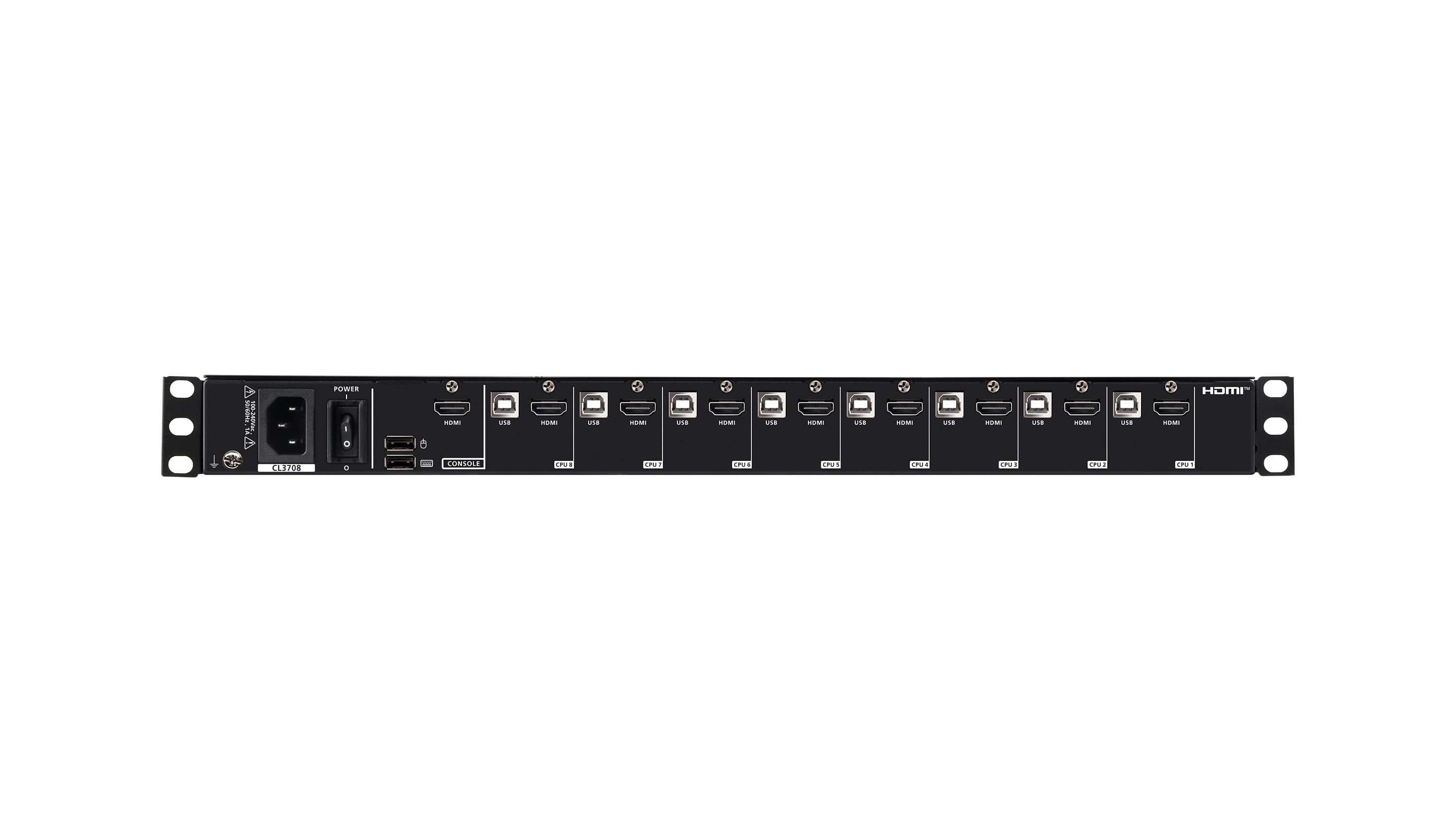 ATEN CL3708NX 8-Port USB HDMI Single Rail WideScreen LCD KVM Switch — additional product view from ATEN (angle not stated by ATEN)