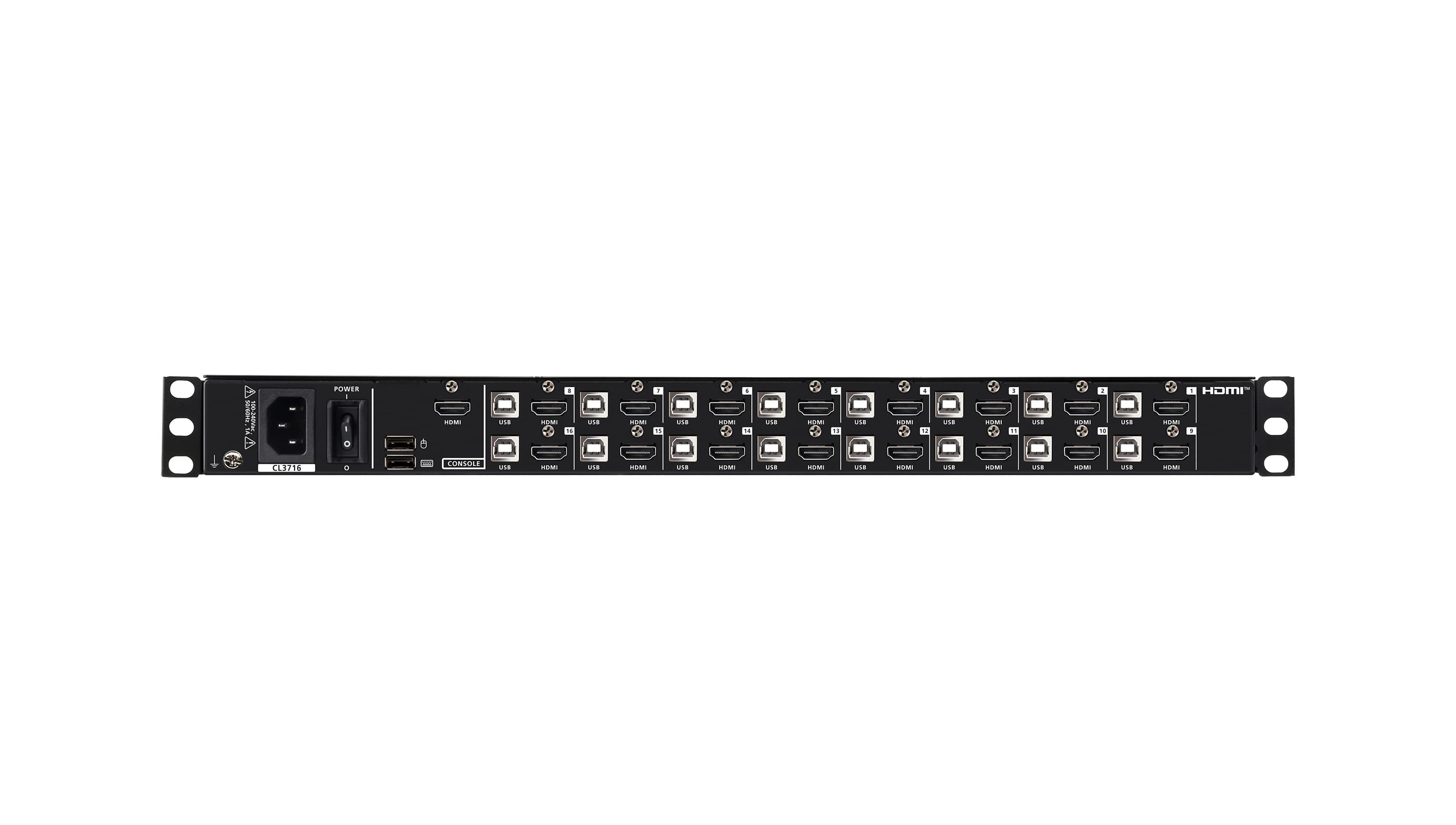 ATEN CL3716NX 16-Port USB HDMI Single Rail WideScreen LCD KVM Switch — additional product view from ATEN (angle not stated by ATEN)