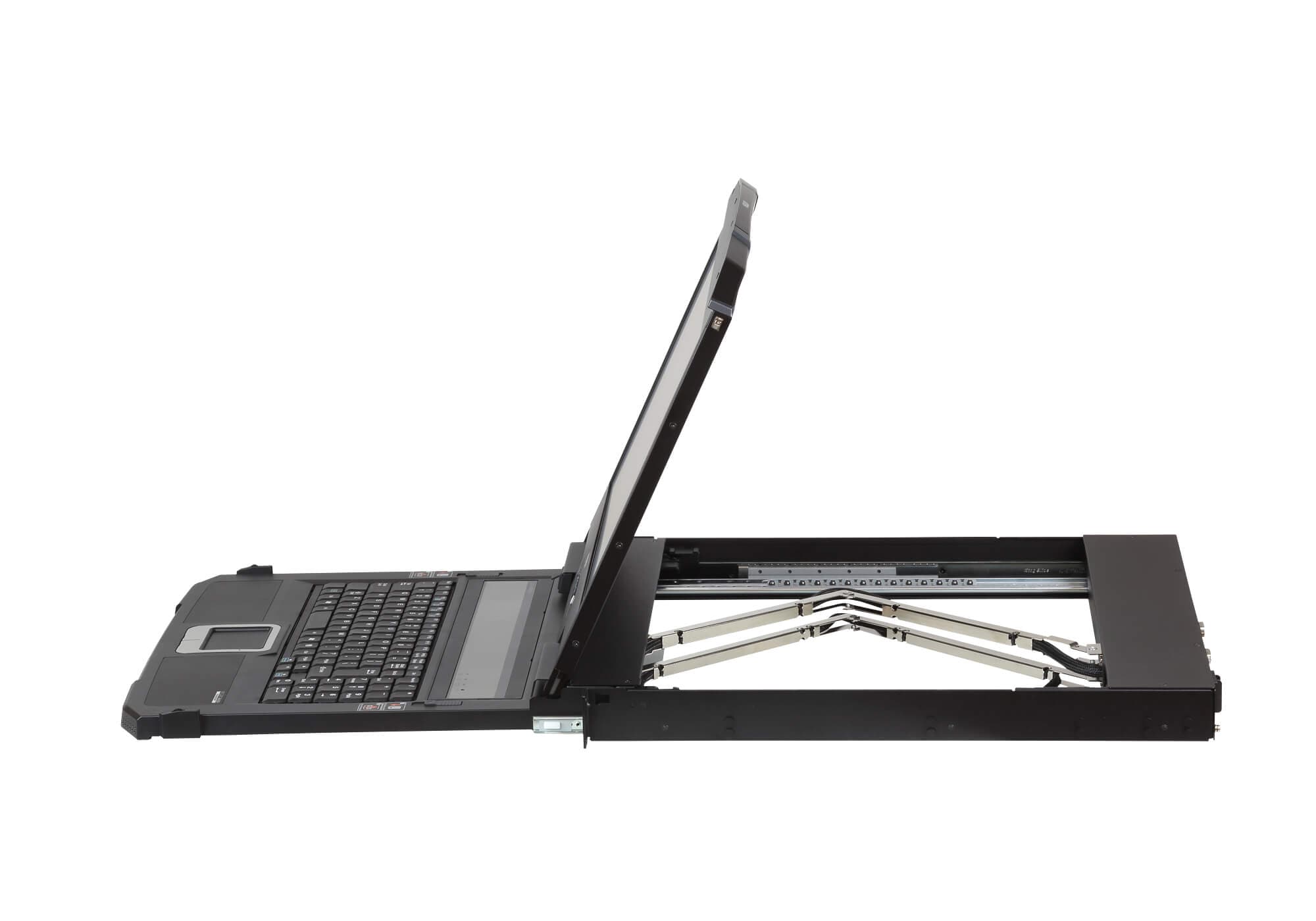 ATEN CL3800NW Ultra Short Depth Dual Rail WideScreen LCD Console (USB, HDMI / DVI / VGA) — additional product view from ATEN (angle not stated by ATEN)