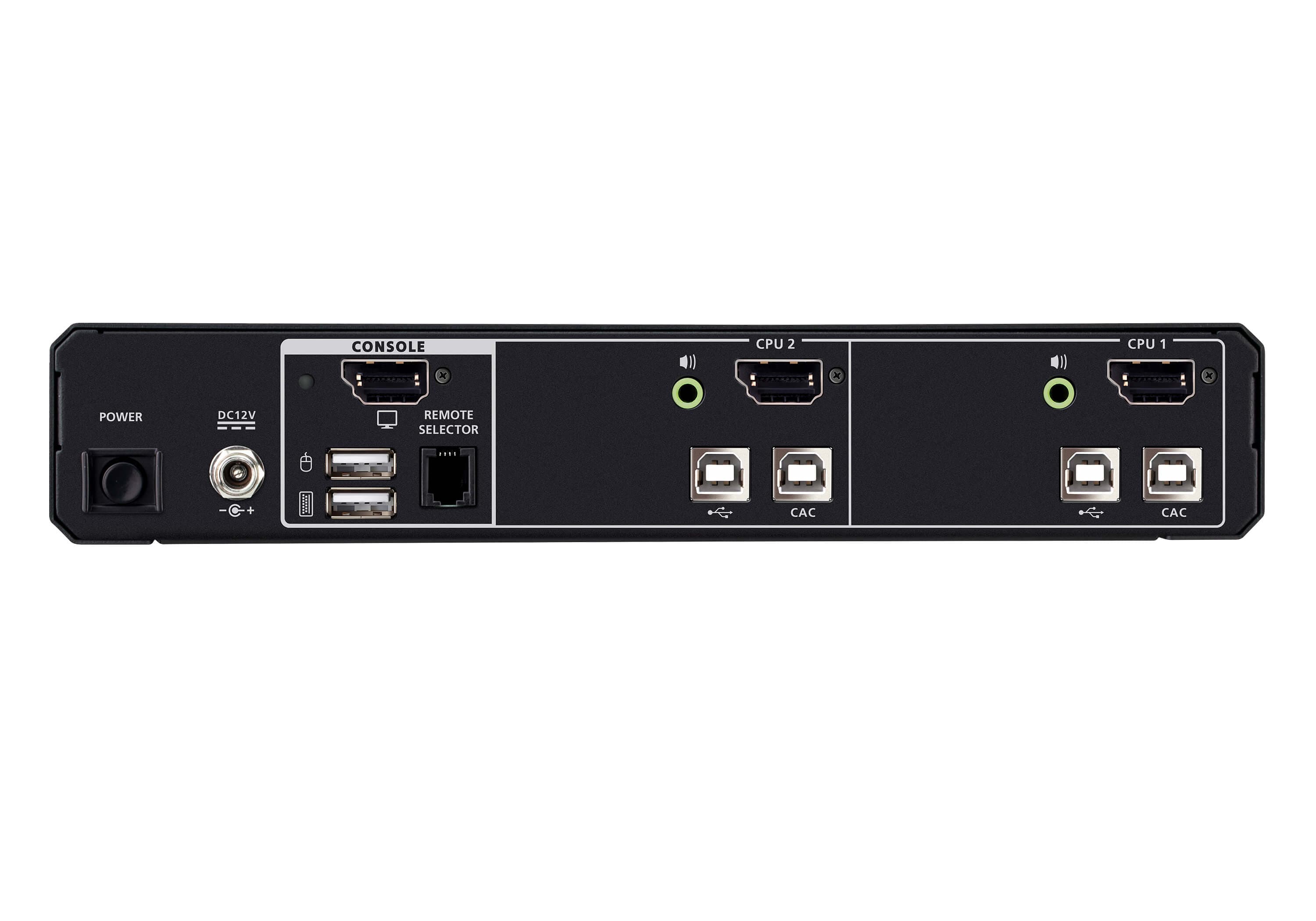 ATEN CS1182DPH4C 2-Port USB 5K DisplayPort/HDMI Universal Secure KVM Switch with CAC (PSD PP v4.0 Compliant) — additional product view from ATEN (angle not stated by ATEN)