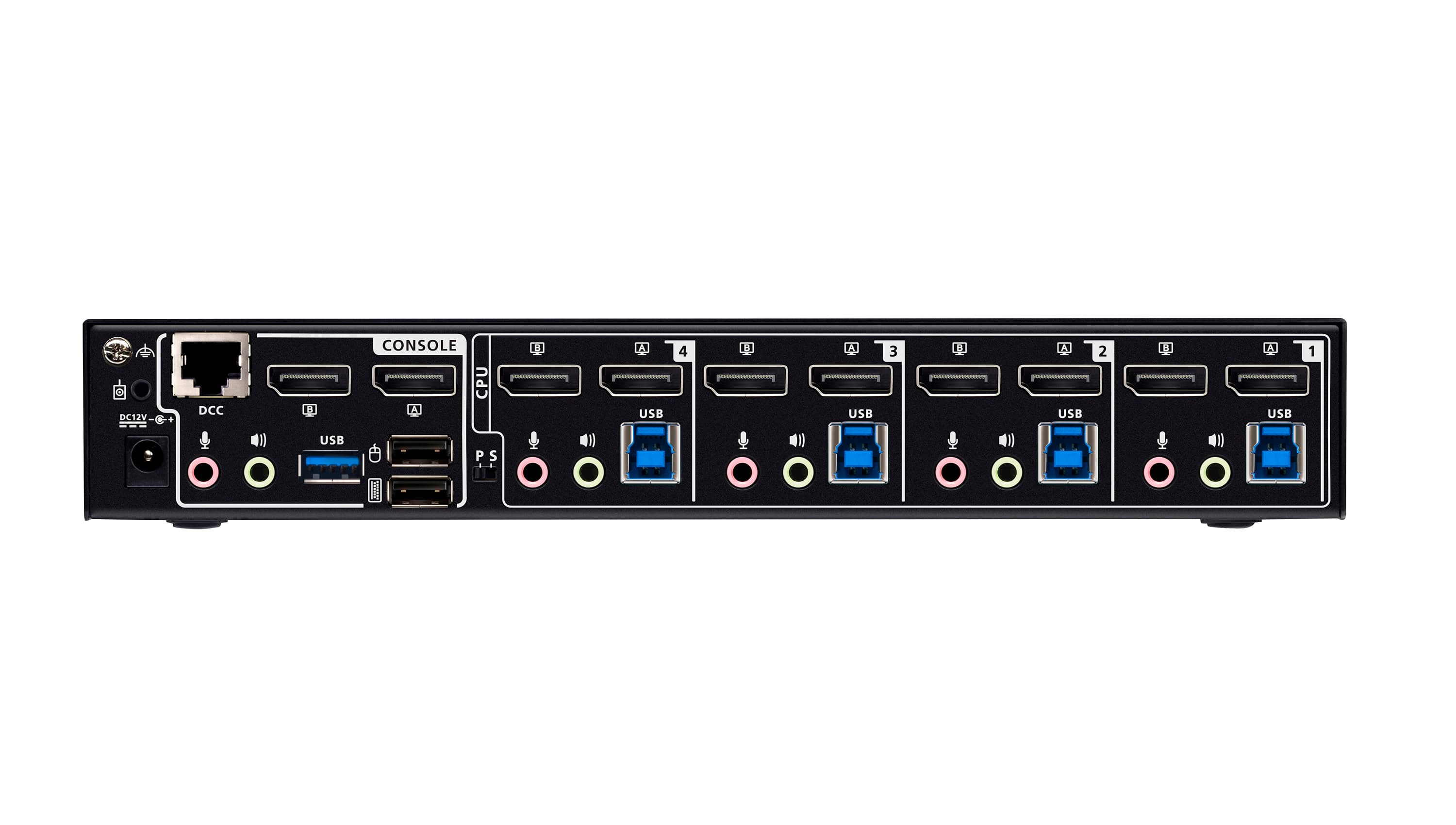 ATEN CS1944DPA 4-Port USB 3.0 8K DisplayPort Dual-Display KVMP™ Switch (Cables included) — additional product view from ATEN (angle not stated by ATEN)
