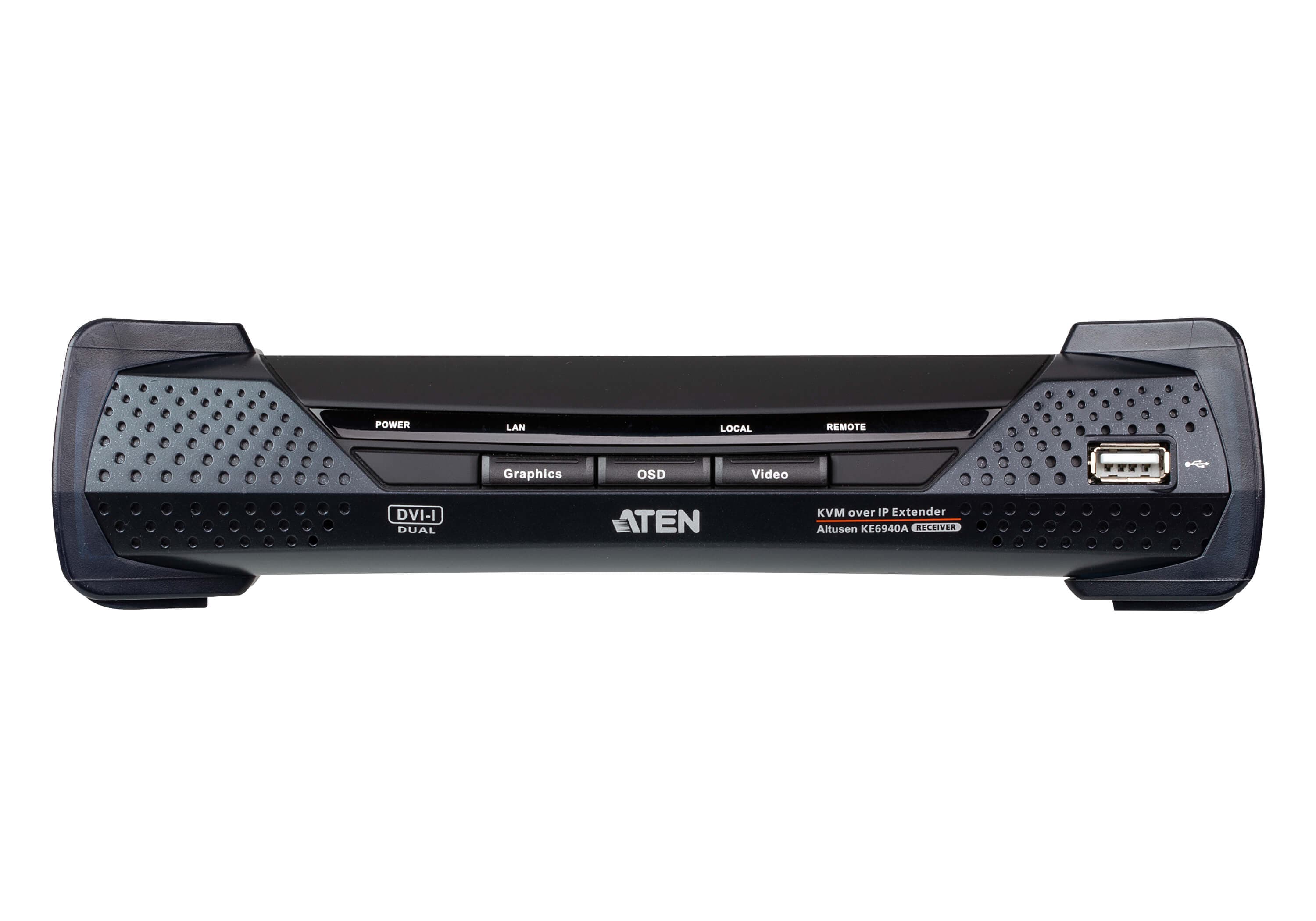 ATEN KE6940AR DVI-I Dual Display KVM over IP Receiver — additional product view from ATEN (angle not stated by ATEN)