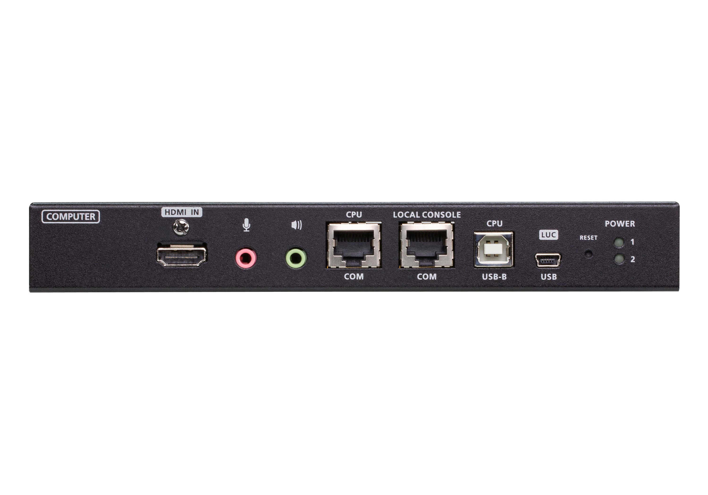 ATEN RCMHD101U 1-Local / Remote Shared Access Single Port 4K HDMI KVM over IP Switch - connector panel view