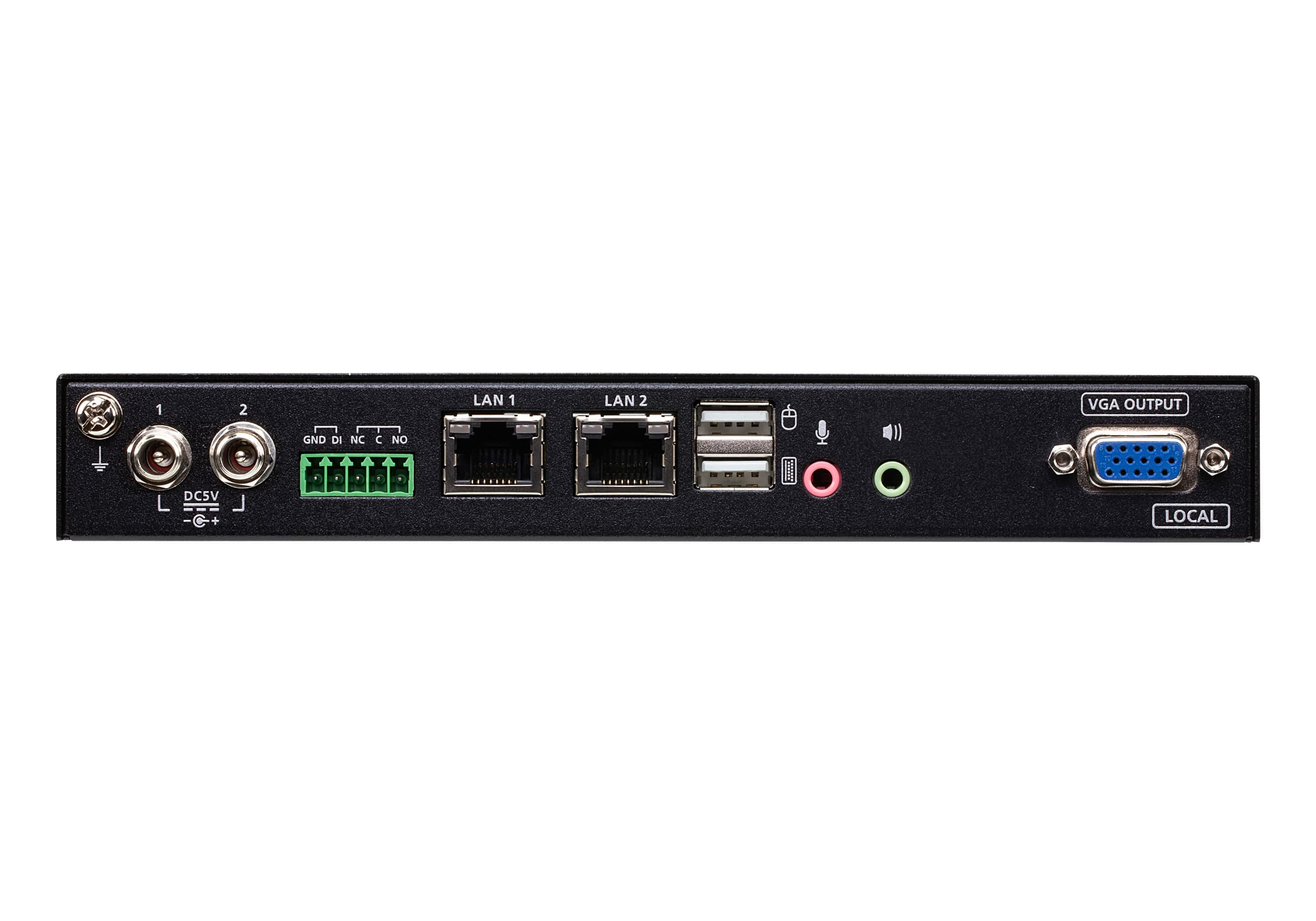 ATEN RCMVGA101 1-Local/Remote Shared Access Single Port VGA KVM over IP Switch - connector panel view